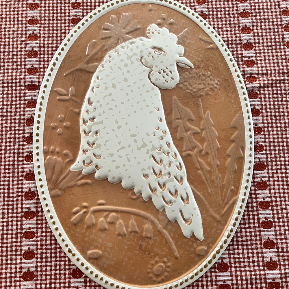 Embossed Metal Décor Rooster Wall Art